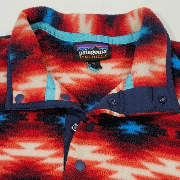 Patagonia Womens M Aztec Synchilla Snap 